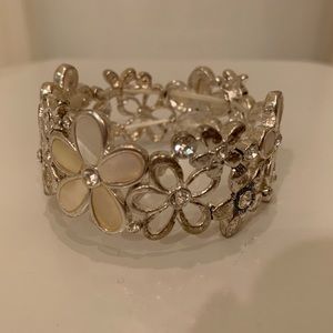 Silver Floral Bangle